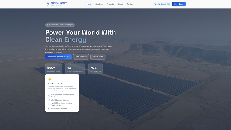 SeeTech Energy Solutions — project screenshot